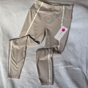 Yogalicious Tan Women’s Lux Danica Ankle Tight Leggings Small NWT